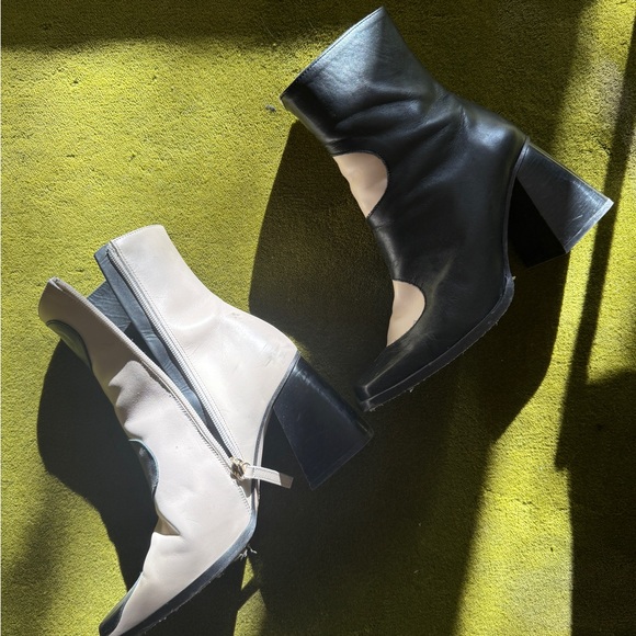 Alohas Blair Bicolor Black Cream Ankle Boots - 37 - Picture 5 of 8